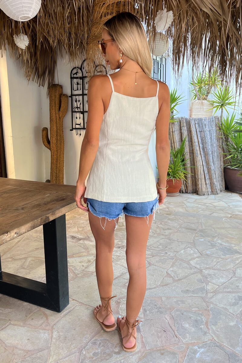 Stone Strappy Longline Waistcoat