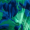 Green And Blue Abstract Print One Shoulder Frill Midi Dress