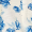 Blue And Cream Floral Print V-Neck Puff Sleeve Top